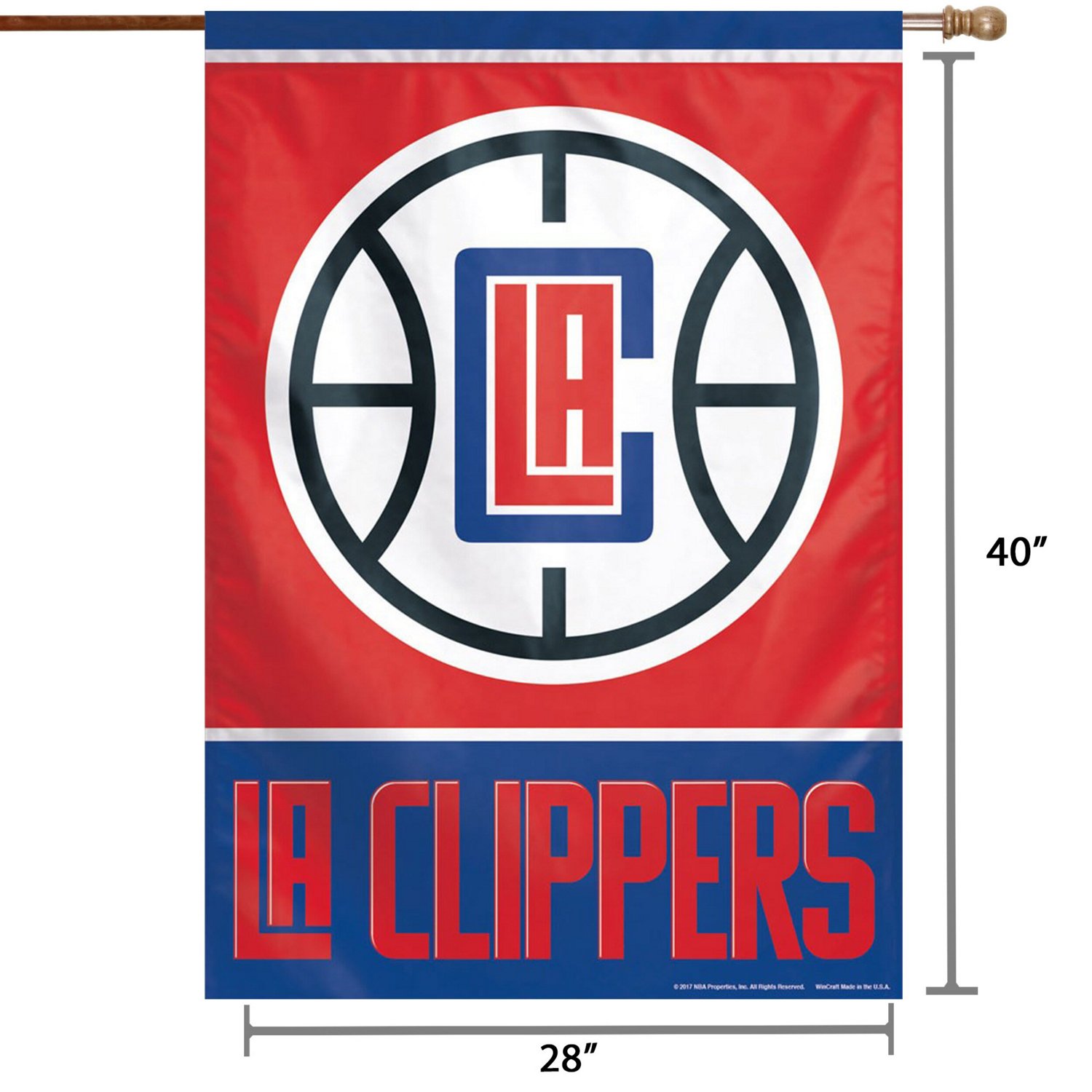 WinCraft LA Clippers 28" x 40" Primary Logo House Flag - view number 2